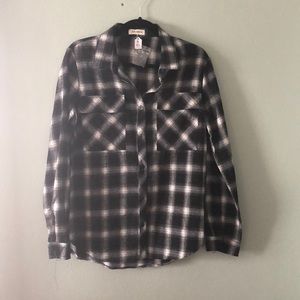 Sale! Black and white flannel button up